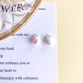 Detailed macro view of two matte dragon egg charms with pink coin motifs for DIY jewelry - Matte Silver (7#Matte Silver)