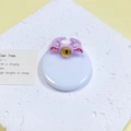 Lavendel monster oog ring met vleugels, unieke grillige verstelbare ring dames - Lavendel Vleermuisvleugels Geel Oog (15#)
