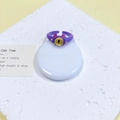 Unieke paarse monster ring met geel oog en schattig kattenoor ontwerp - Paars Kattenoor Gele Pupil (19#)