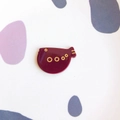 Detail of dark red fish-shaped acrylic accessory with gold ring patterns for DIY crafts - Dark Red Fish