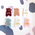 Flat lay of colorful acrylic bear charms for DIY jewelry and phone case decoration - Mixed Color Standing Dog