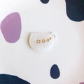Detailed macro view of whale submarine acrylic accessory with pearl finish and gold accents - White Marble Fish