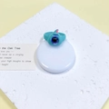 Unieke blauwe monsterring met paars oog en roze hoorns in een speelse, moderne stijl - Cyaan Paarse Pupil Roze Hoorn (32#)