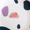 Close-up of pink marble texture acrylic cloud charm with gold star and triple holes - Pink Marble Cloud (With Holes)