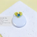 Schattige gele monsterring met kattenogen ontwerp en verstelbare open ringband - Felgeel Blauw Kattenoog (38#)