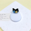 Speelse zwarte kattenring met unieke blauwe en gele ogen voor dames, trendy sieraad - Zwarte Heterochromie Kat (40#)