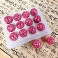 Détail de perles disco roses scintillantes pour chaînes de téléphone et accessoires DIY - Style Laser Disco Rond / 16mm / Rose