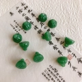 Colgantes de vaina de loto verde oscuro en vidrio tipo jade para joyería DIY - Color Jade Verde Vaina de Loto