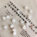 Handmade white faux jade flower beads and orchid pendant for DIY Chinese hair ornaments - White Jade Color Lotus Seed Heart
