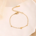 Minimalistisches vergoldetes Edelstahl Herz Armband mit drei Anhängern und Verlängerung - 7712 Drei Kleine Herzen Armband Gold