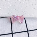 Detail of pink transparent bow pendant with iridescent glitter for DIY jewelry making - Iridescent Light Pink Bowknot (8#)