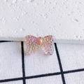 Close-up of translucent candy-colored bow charms with sparkling laser texture for DIY - Iridescent Laser Bowknot (10#)