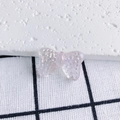 Macro detail of transparent iridescent pink butterfly pendant with glitter for DIY jewelry - Iridescent Pale Pink Glitter (14#)