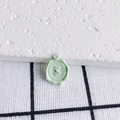Macro detail of mint green alloy button pendant with wax seal texture and top loop - Green Button Wax Seal Style (3#)