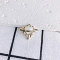 Detail of a melting heart planet pendant with gold alloy finish and white opal stone - 3#(Gold Planet Heart)
