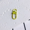 Detail of lime green swivel lobster clasp with matte paint finish for DIY keychains - Lemon Green Style (3#)