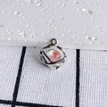 Detail of silver hollow pendant with iridescent bead and rhinestone for DIY jewelry - 5#(Silver Hollow Sphere)