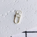 Close-up of cream white matte metal lobster clasp with a rotating D-ring swivel hook - Cream White Style (4#)