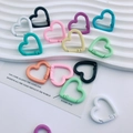 Moschettoni a cuore colorati per portachiavi fai da te in tonalità pastello macaron - Multicolore