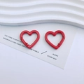 Moschettone rosso a forma di cuore in metallo per portachiavi e accessori fai da te - Rosso (1#)