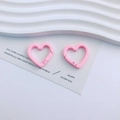 Anelli a molla in metallo rosa a forma di cuore con finitura opaca per accessori DIY - Rosa (2#)