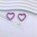 Set di due moschettoni viola a forma di cuore in metallo per portachiavi fai-da-te - Viola (5#)