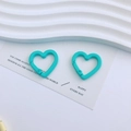 Set di due moschettoni a cuore in metallo turchese per portachiavi fai da te e accessori - Turchese (8#)