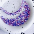 Vue macro de perles en verre craquelé dégradé violet et bleu 8mm pour bijoux DIY - 10# / Environ 106 Pièces/Pack