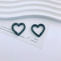 Coppia di anelli a molla a forma di cuore nero per portachiavi e accessori per borse - Black (10#)