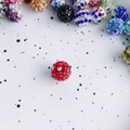 10mm red disco ball beads with micro-pave crystals for DIY jewelry making and crafts - 12#