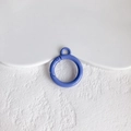 Macro detail of a periwinkle blue matte metal O-ring spring buckle for DIY keychains - Periwinkle Blue (KP5425)