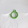 Detail of lime green metal spring ring buckle with a smooth lacquered finish for DIY crafts - Fruit Green (KP5425)