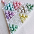 Colorful 16mm macaron acrylic beads set in white trays for DIY jewelry making - Mixed Style