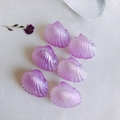 Macro detail of purple mermaid shell charms with iridescent finish for DIY jewelry - L / Aurora Purple (1#)