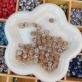 Sparkling 10mm rhinestone clay beads in rose gold and silver for DIY jewelry - 16#