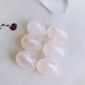 Close-up of iridescent fan-shaped shell charms with pearl luster for DIY jewelry making - L / Iridescent Pink (2#)