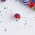 Mix of 10mm sparkling rhinestone disco beads in red, blue, and purple for DIY jewelry making - 17#