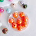 Macro shot of colorful 16mm iridescent acrylic beads for DIY jewelry making and crafts - 10#