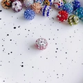 Pink and white 10mm Shamballa crystal disco ball bead for DIY jewelry making - 22#
