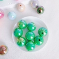 Macro detail of 16mm colorful acrylic beads with radiant laser plating for DIY jewelry - 14#