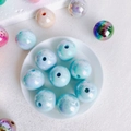 Macro shot of 16mm iridescent acrylic beads with aurora finish for DIY jewelry crafts - 15#