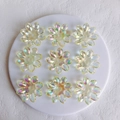 Macro detail of transparent aurora acrylic flower charms for DIY jewelry making - 38x5mm / Yellow Large