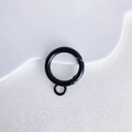 Zwarte ronde veerring-sleutelhanger voor tassen en DIY-sieraden accessoires metaal - Zwart (KP5425)