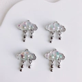 Ciondoli a nuvola iridescenti con strass e goccia d'argento per gioielli fai-da-te - Stile Nuvola Iridescente Argentata Strass Goccia (7#)