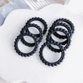 Close-up of black matte bead-textured acrylic rings for DIY jewelry and hair accessories - 2# (Black)