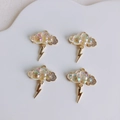 Set di ciondoli a nuvola e fulmine iridescenti dorati per creazione gioielli - Stile Nuvola Iridescente Dorata Strass Fulmine (9#)