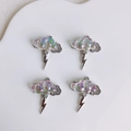 Set di ciondoli a nuvola e fulmine fai da te con finitura perlata e charm - Stile Nuvola Iridescente Argentata Strass Fulmine (11#)