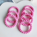 Dettaglio degli anelli in acrilico rosa con finitura opaca per creazione gioielli fai-da-te - 9# (Rosa Shocking)