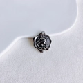 Macro view of a vintage silver coin pendant featuring a 1 Zloty relief and wavy edges - Silver Vintage Portrait Coin Style (5#)