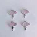 Ciondoli a nuvola rosa traslucida con fulmini argentati per creazione gioielli fai-da-te - Stile Nuvola Rosa Opaca Argentata Fulmine (13#)